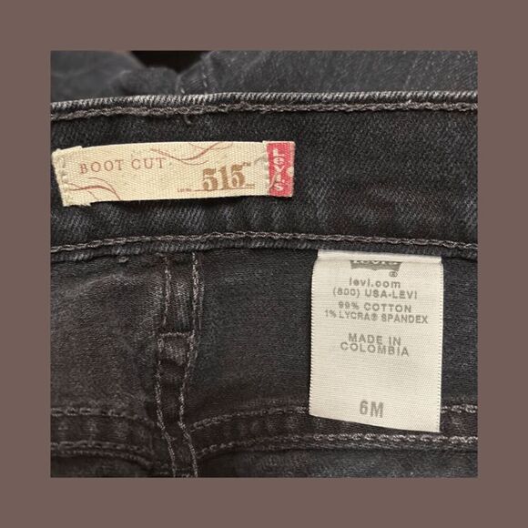Vintage Levi’s 515 Y2K Black Bootcut Denim Jeans Size 6M - Picture 4 of 4